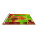 Sideview of Machine Washable Transitional Red Rug, wshpat2286yw