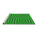 Sideview of Machine Washable Transitional Lime Green Rug, wshpat2287grn