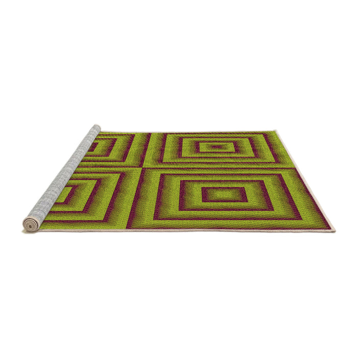 Sideview of Machine Washable Transitional Pistachio Green Rug, wshpat2287org