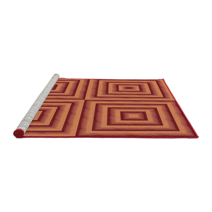 Sideview of Machine Washable Transitional Bright Orange Rug, wshpat2287rd