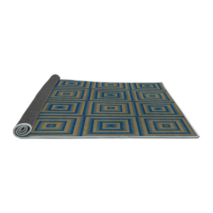 Thickness of Patterned Camouflage Green Rug, pat2288lblu