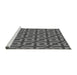 Sideview of Machine Washable Transitional Black Rug, wshpat2289gry