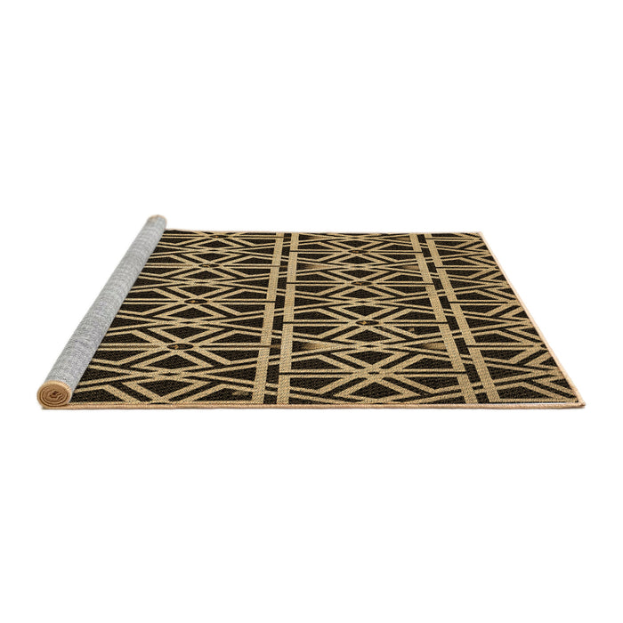 Sideview of Machine Washable Transitional Metallic Gold Rug, wshpat229brn
