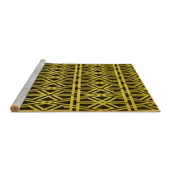 Sideview of Machine Washable Transitional Midnight Gray Rug, wshpat229yw