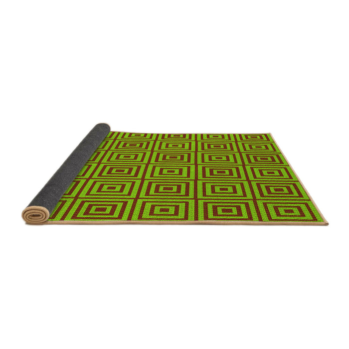 Thickness of Patterned Bright Green Rug, pat2290yw