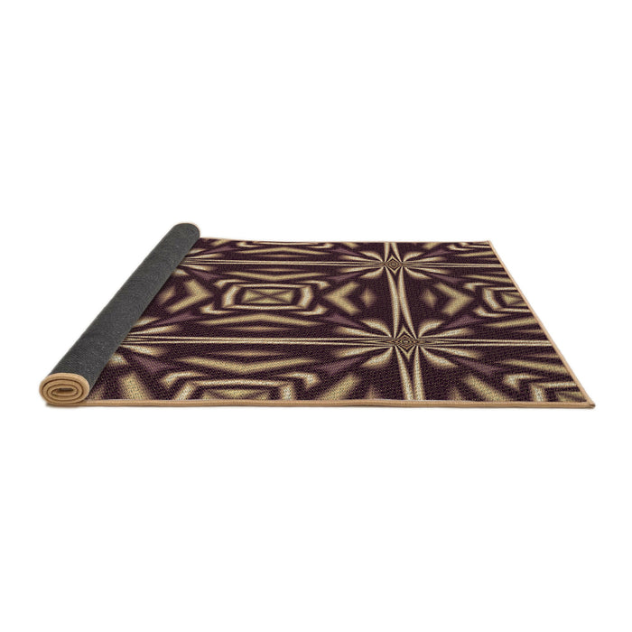 Thickness of Patterned Purple Lily Purple Rug, pat2291brn