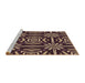 Sideview of Machine Washable Transitional Purple Lily Purple Rug, wshpat2291brn