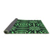 Thickness of Patterned Dark Forest Green Rug, pat2291grn