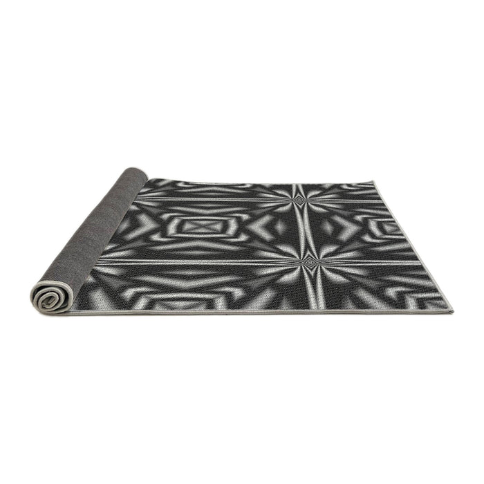 Thickness of Patterned Gunmetal Gray Rug, pat2291gry