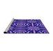 Sideview of Machine Washable Transitional Purple Mimosa Purple Rug, wshpat2291pur