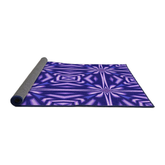 Thickness of Patterned Purple Mimosa Purple Rug, pat2291pur
