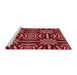 Sideview of Machine Washable Transitional Red Rug, wshpat2291rd