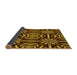 Thickness of Patterned Orange Gold Rug, pat2291yw