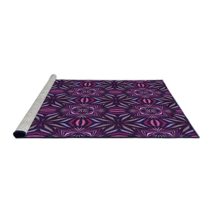Sideview of Machine Washable Transitional Dark Purple Rug, wshpat2292pur