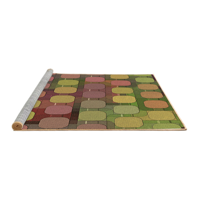 Sideview of Machine Washable Transitional Sienna Brown Rug, wshpat2293brn