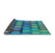 Thickness of Patterned Dark Turquoise Green Rug, pat2293lblu