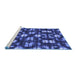 Sideview of Machine Washable Transitional Light Slate Blue Rug, wshpat2294blu