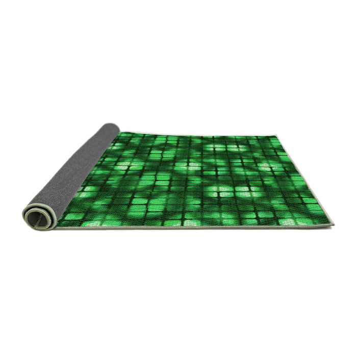 Thickness of Patterned Deep Emerald Green Rug, pat2294grn