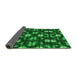 Thickness of Patterned Deep Emerald Green Rug, pat2294grn