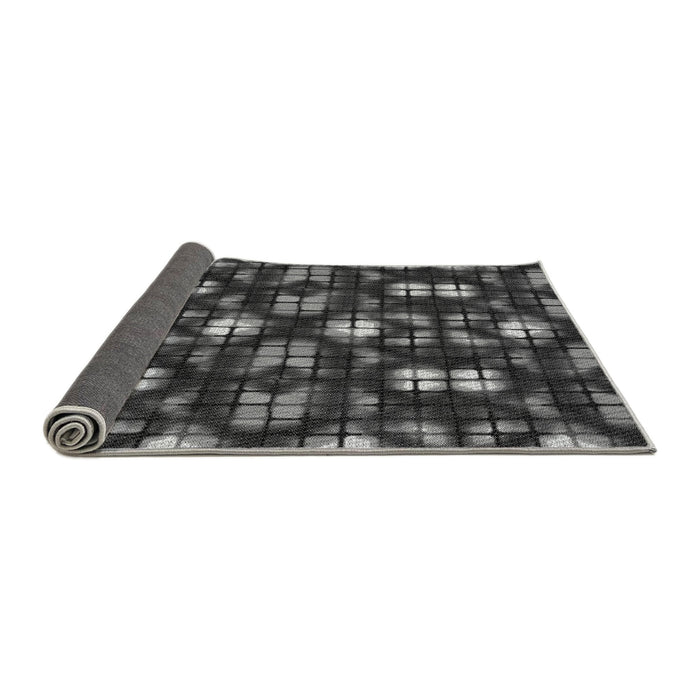 Thickness of Patterned Charcoal Black Rug, pat2294gry