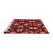 Sideview of Machine Washable Transitional Orange Rug, wshpat2294rd