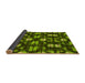 Thickness of Patterned Dark Forest Green Rug, pat2294yw