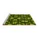 Sideview of Machine Washable Transitional Dark Forest Green Rug, wshpat2294yw