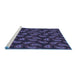 Sideview of Machine Washable Transitional Night Blue Rug, wshpat2295blu