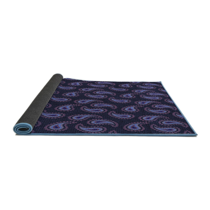 Thickness of Patterned Night Blue Rug, pat2295blu