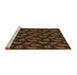 Sideview of Machine Washable Transitional Red Brown Rug, wshpat2295brn