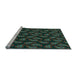 Sideview of Machine Washable Transitional Sea Green Rug, wshpat2295lblu