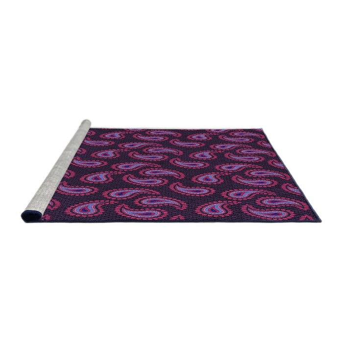 Sideview of Machine Washable Transitional Plum Purple Rug, wshpat2295pur