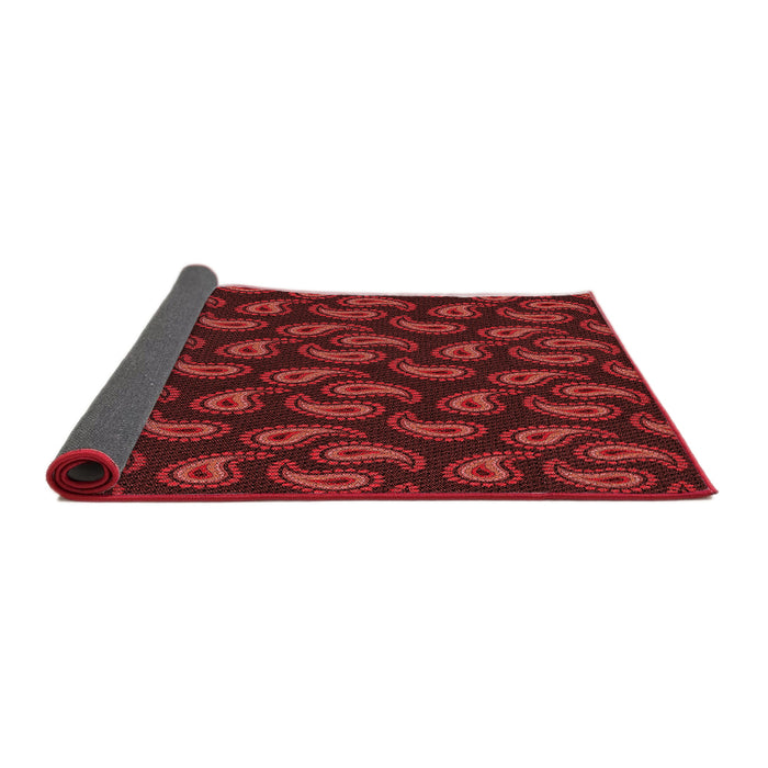 Thickness of Patterned Crimson Red Rug, pat2295rd