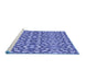 Sideview of Machine Washable Transitional Denim Blue Rug, wshpat2297blu