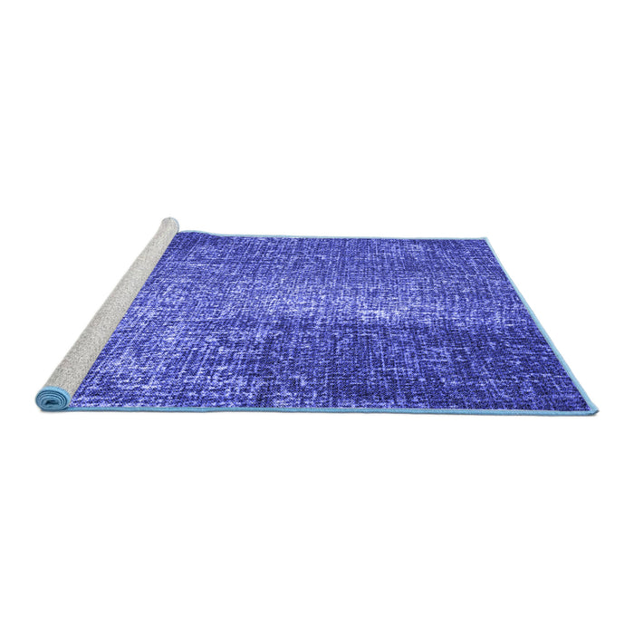 Sideview of Machine Washable Transitional Light Slate Blue Rug, wshpat2298blu