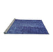 Sideview of Machine Washable Transitional Sky Blue Rug, wshpat2298lblu