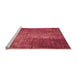 Sideview of Machine Washable Transitional Crimson Red Rug, wshpat2298org