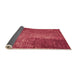 Thickness of Patterned Crimson Red Rug, pat2298org