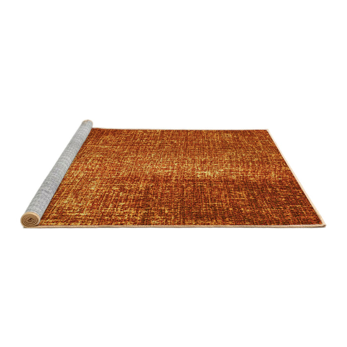 Sideview of Machine Washable Transitional Neon Orange Rug, wshpat2298yw