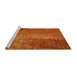 Sideview of Machine Washable Transitional Neon Orange Rug, wshpat2298yw