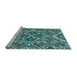 Sideview of Machine Washable Transitional Charcoal Blue Rug, wshpat230lblu