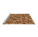 Sideview of Machine Washable Transitional Orange Rug, wshpat230org