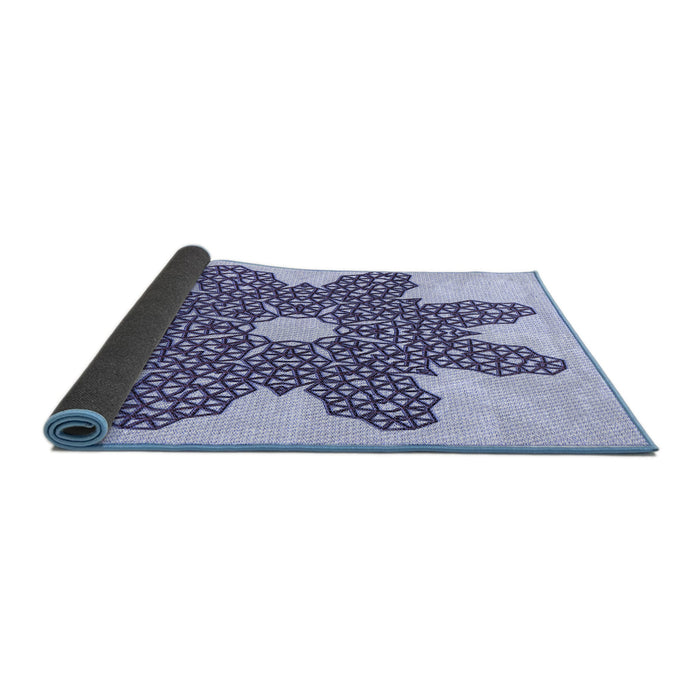 Thickness of Patterned Blue Rug, pat2301blu
