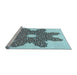 Sideview of Machine Washable Transitional Blue Rug, wshpat2301lblu