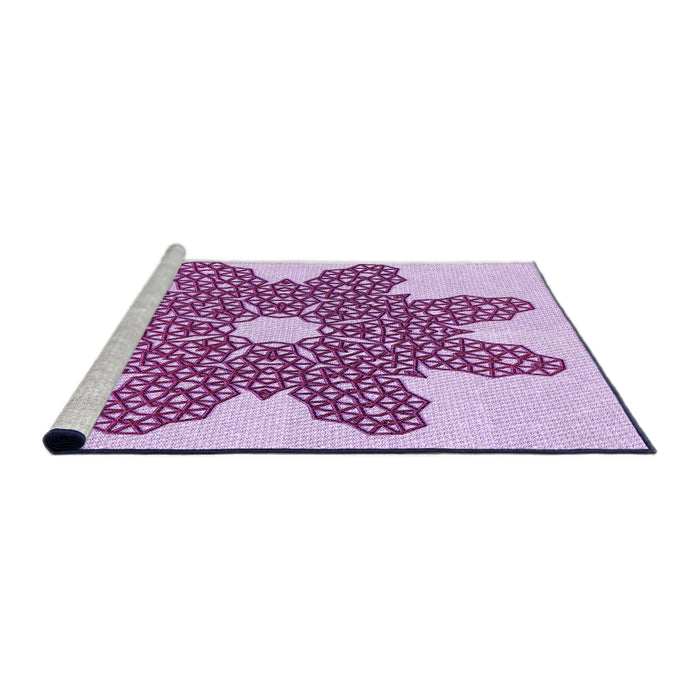 Sideview of Machine Washable Transitional Orchid Purple Rug, wshpat2301pur