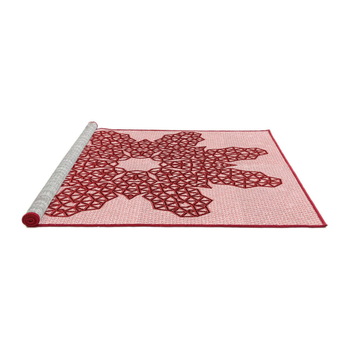 Sideview of Machine Washable Transitional Red Rug, wshpat2301rd