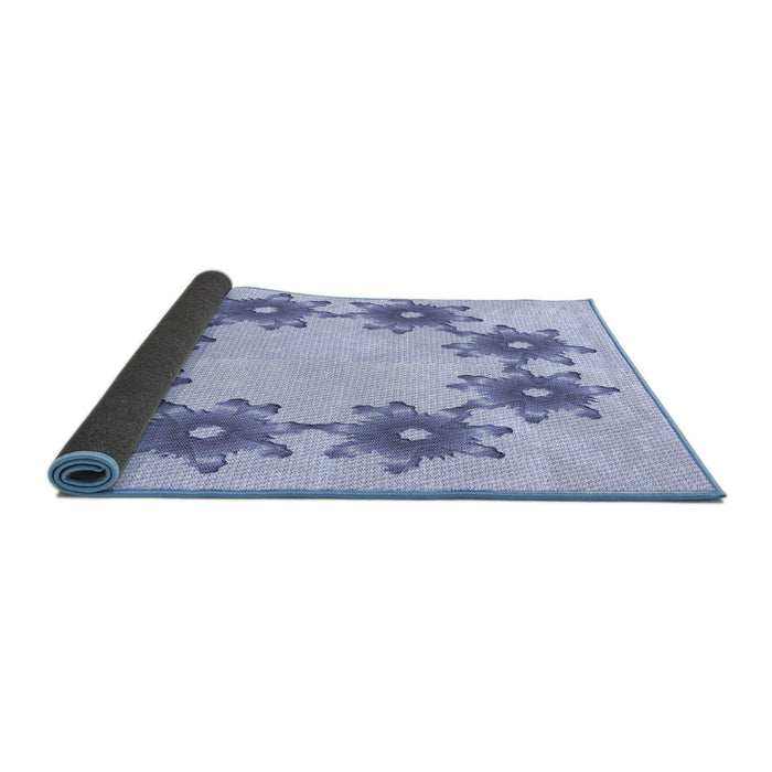 Thickness of Patterned Lavender Blue Rug, pat2302blu