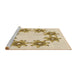 Sideview of Machine Washable Transitional Vanilla Gold Rug, wshpat2302brn