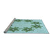 Sideview of Machine Washable Transitional Seafoam Green Rug, wshpat2302lblu