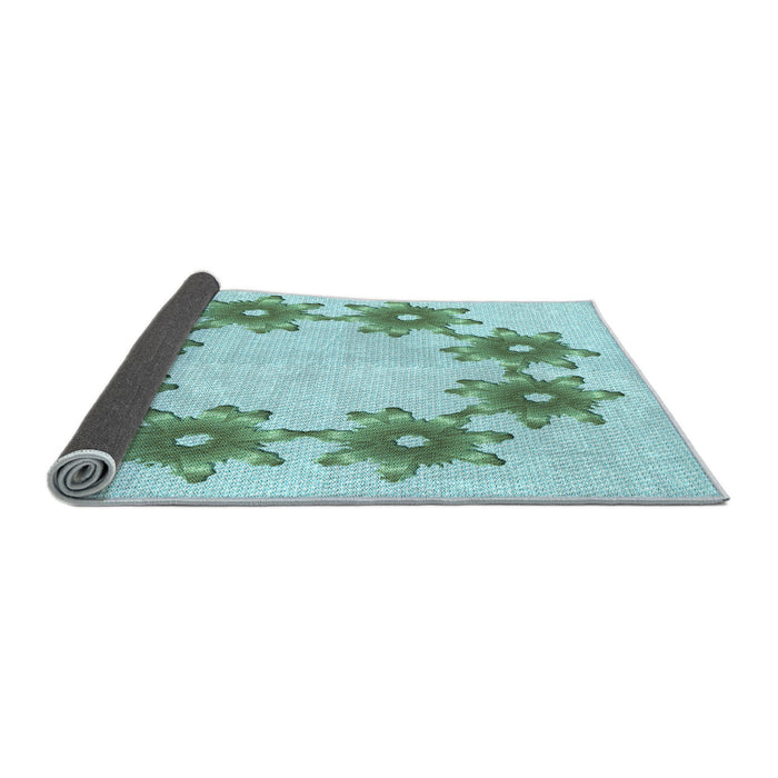 Thickness of Patterned Seafoam Green Rug, pat2302lblu